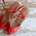 Vintage 1970's 80's Penaljo Cherry Red Leather Sandals Pumps Heels 8.5M