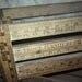 Reserved for Krystie Farmhouse, French country, Primitive fabulous yard stick storage box for baby boy nursery or shelves