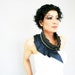 Blue silk collar necklace made from upcycled silk, womens fashion accessory, zipper, silk and faux leather unique collar neckwear