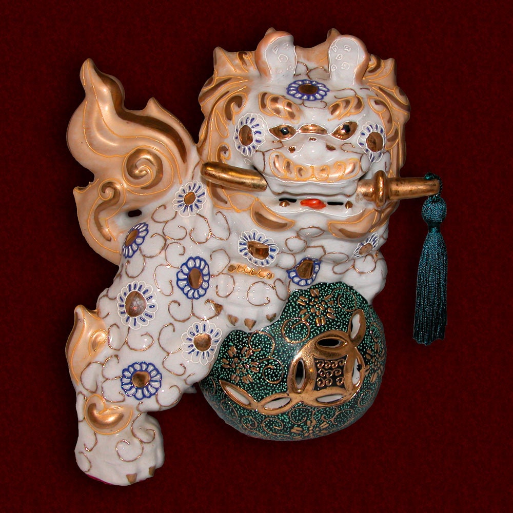 porcelain foo dog statues