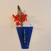 5 inch Iridescent Fused Glass Wall Vase Dichroic Accents Blue Home Decor Wall Art Flowers Reed Diffuser