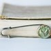 Single Rose Brooch Pin - Ceramic Flower - Plum Pink Green - Ready to Ship