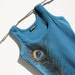 Peacock Feather Hand Painted CottonTiffani Dark Turquoise Cotton Top