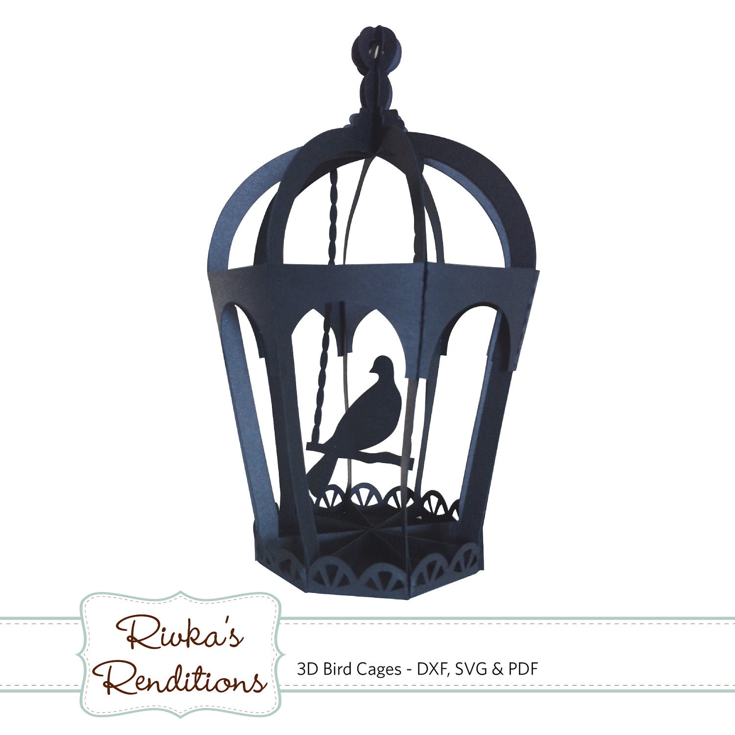 Download 3D Bird Cages Digital Cut File and Template DXF SVG and PDF