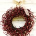 HOLIDAY RED Berry Wreath-Christmas Grapevine Wreath-Fall Door Wreath-Rustic Home Decor-Scented Cinnamon Vanilla-Custom Choose Scent