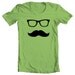 Wayfarer Mustache Tee Men's Women's - KIWI Tshirt T shirt - Size L (cwt)(ns)