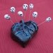 Black Heart of Doom Curse Spell with 7 Skull pins