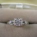1940s Diamond Engagement Ring Keepsake .19Ctw Size 7.75 White Gold 14K Antique Engagement Ring