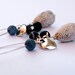 Cluster Earrings-Black White & Gray Shabby Chic Earrings