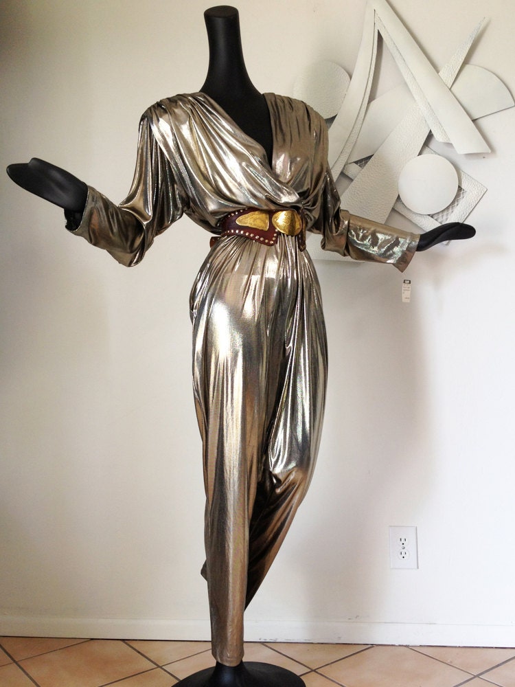 metallic gold jumpsuit