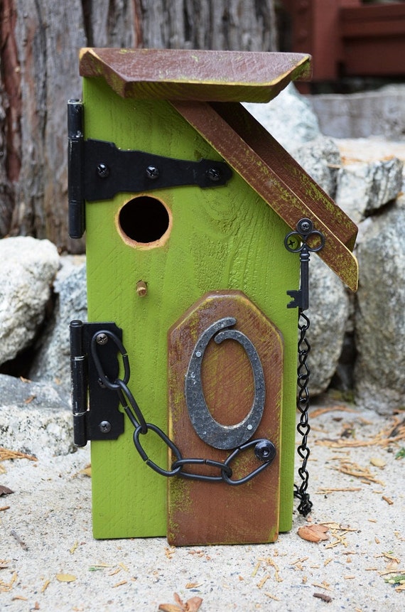 Birdhouse Folk Art // Primitive Rustic Birdhouse // Unique