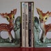 Vintage Woodland Deer Rustic Kawaii Made In Japan Pottery Bambi Bookends