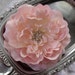 TRINITY - Victorian Pale Blush Light Pink Bridal Hair Flower Peony- Rhinestone Center - Alligator Clip or Brooch Pin