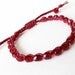 2 in 1 bracelet / anklet, ruby red bohemian BFF friendship bracelet / anklet for stacking & layering, surfer style, sliding knot