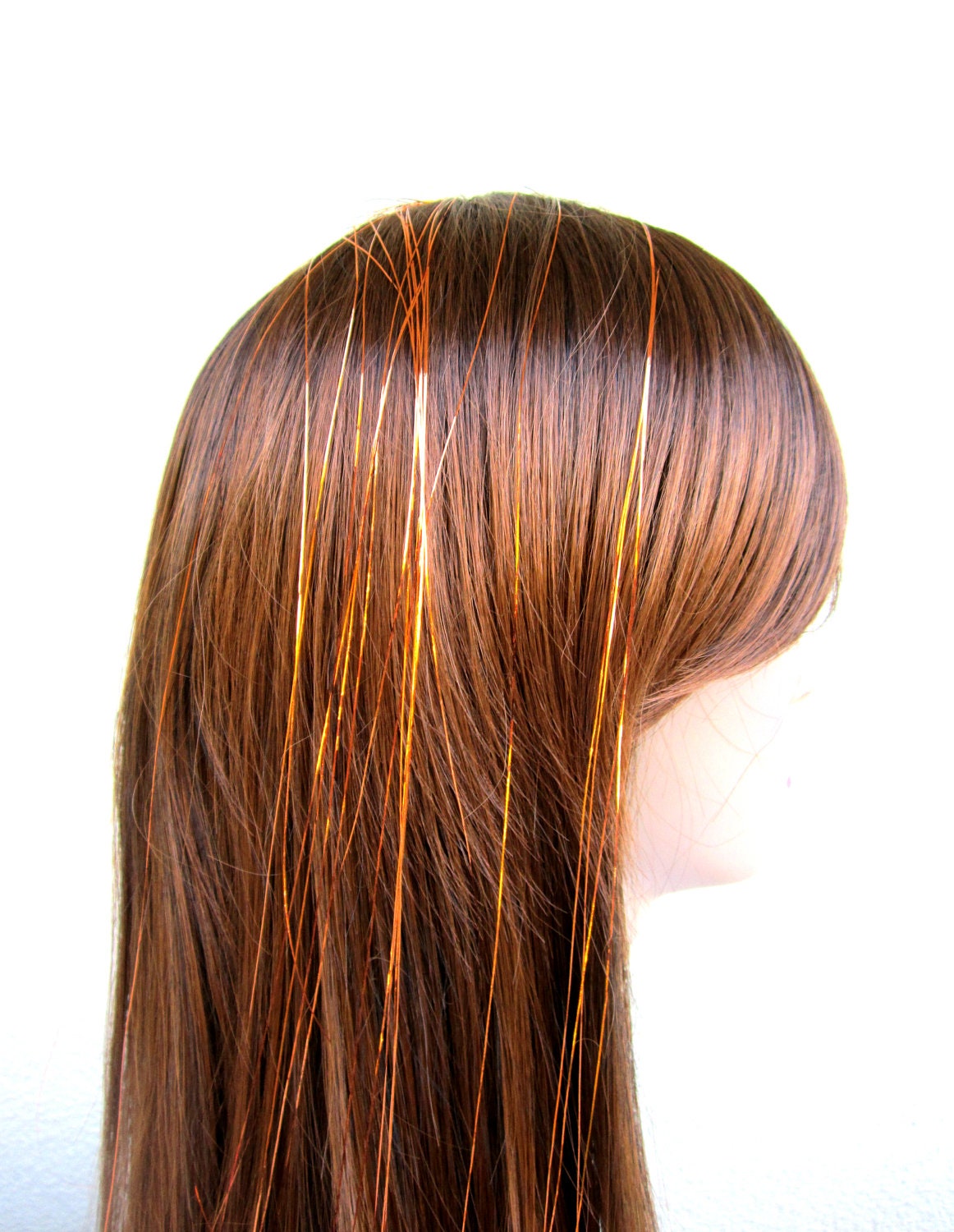 COPPER hair tinsel with instructions 50 strands of 40