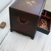 Vintage Jewelry Chest, Shabby chic Jewelry box, , hand painted Roses, Vanity Desk, pink roses, Desk organizer, Autumn