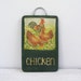 Chickens in my Kitchen, Rustic Kitchen Wall art, Farmhouse, Chickens, Up cycled cutting board, green, brown, red, reclaimed wood, Folk Art