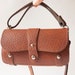 Vintage crossbody rust handbag, vintage brown purse, clutch style, Soviet Era