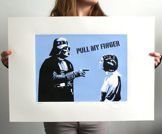 Funny Star Wars T-Shirt – “Pull My Finger & Feel The Dark Side” Unisex Tee (S-5XL)