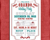 Holiday/Christmas Retro Party Invitation- 4x6 or 5x7 Invitation-Print at home Il_170x135