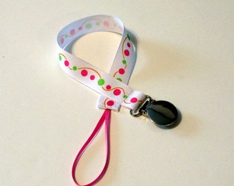 Pacifier Clip Pacifier Holder Dots Swirls