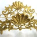 Vintage Metal Napkin-Letter Tray- Book holder - Scallop Shell Sides - Gold tone