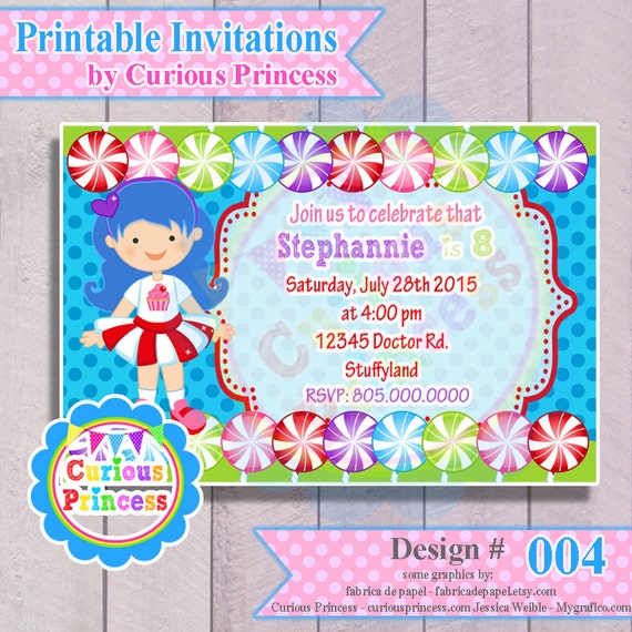 Items similar to 003 Candyland birthday party invitations digital