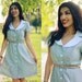 5-20 DOLLAR SALE //// Vintage 1970s White Grey Nautical Collar Striped Dress