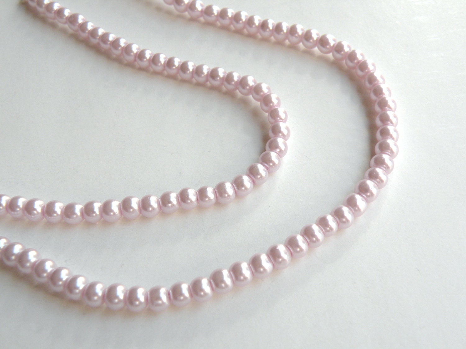 Light Pink glass pearl beads round 4mm full strand 7723GB