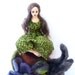 Fairy cloth art doll needle felt hummingbird fabric soft sculpture home decor