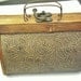 Vintage Wood & Leather Wire Handle Old Latch Flower Design PURSE on Etsy
