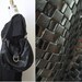 Vintage 80s Big Slouchy Shoulder Bag // Handbag // Purse // Tote // Woven BLACK leather and Patent Leather