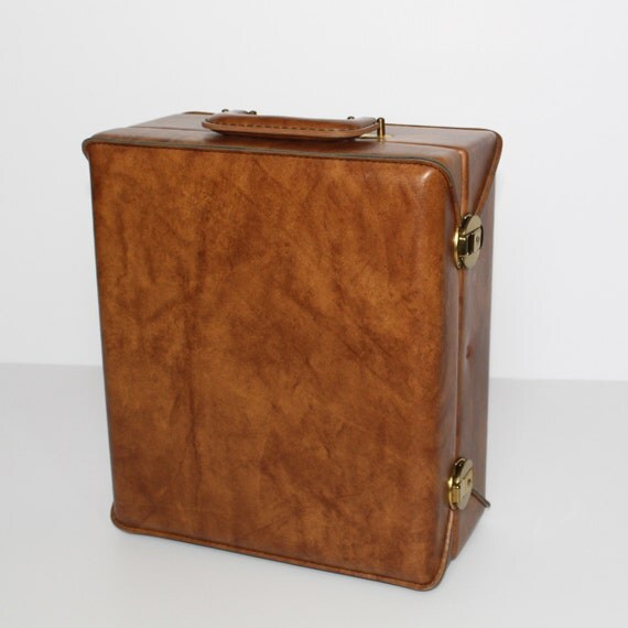 Vintage Travel Liquor Case Portable Bar Leather Drink Case