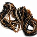 1 Hank 10 Strands Variety Glass Seed Beads Black, Golden Brown, Off White