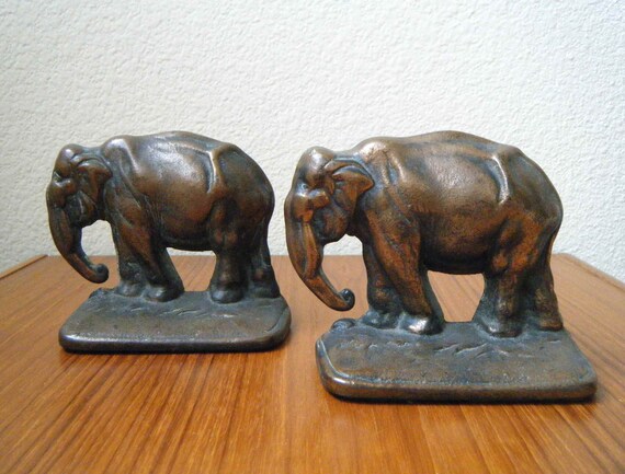 kbw art bronze elephant bookends