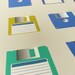 Floppy Disks fabric quarter - computer geek FQ