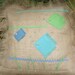 Beach Cottage Burlap Fringed Pillow Cover with Appliqued Fish