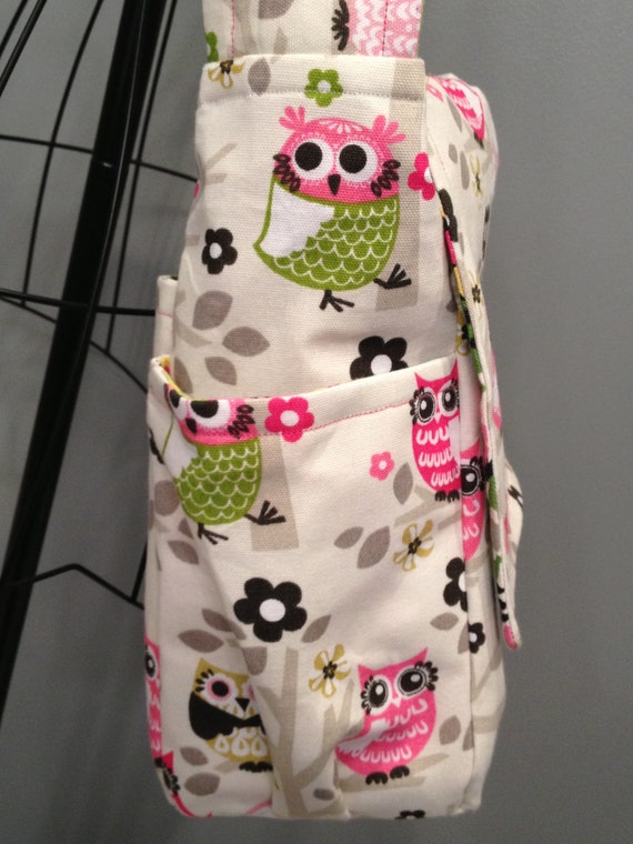 Messenger Style Diaper Bag Owl Fabric