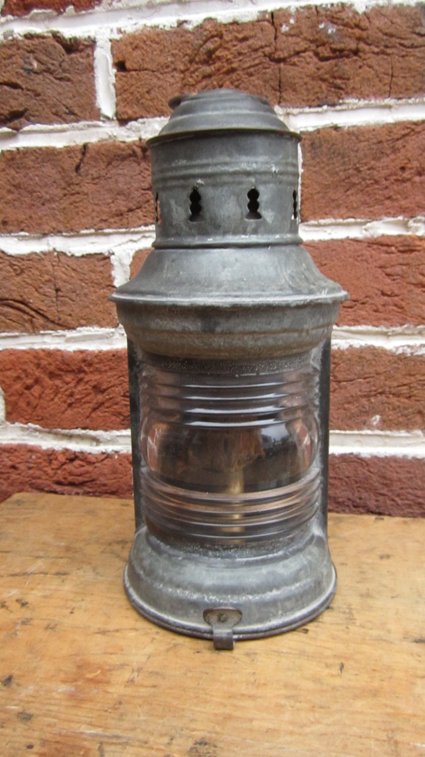 Industrial Light Nautical Boat or Ship Oil Lamps Antique Old