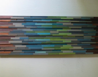 Wood Wall Art, Reclaimed, Abstract Art Painting Sculpture Texture, Head board, Furniture