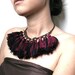 Tribal Bib Necklace/Armband : Deep Purple/ Magenta cotton tuff