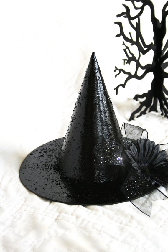 Items similar to halloween witch hat glittered bling on Etsy