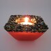Orange and Black Glass Votive Candle Holder and Ikebana Vase