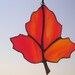 Stained Glass Suncatcher - Orange Maple Leaf - Autumn Leaf - Handcrafted - Made in USA