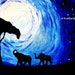Elephants Under Moonlight, Silhouettes (Original Acrylic on Canvas) - Kim.T 11
