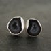 Dark Grey Geode Studs in Sterling Silver