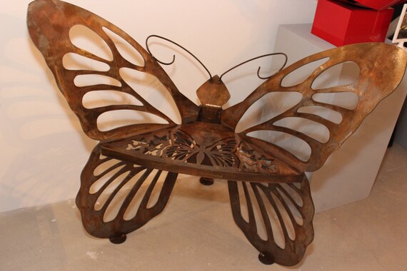 Items similar to Airbrushed Metal Butterfly Garden Chair Lawn Furniture