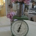 Vintage chippy painted original green farm scale shabby chic prairie cottage chic