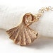 Matte Gold Ginkgo Leaf Necklace. Gold Filled Chain and Clasp. Bridesmaid Gift. Simple Modern Jewelry