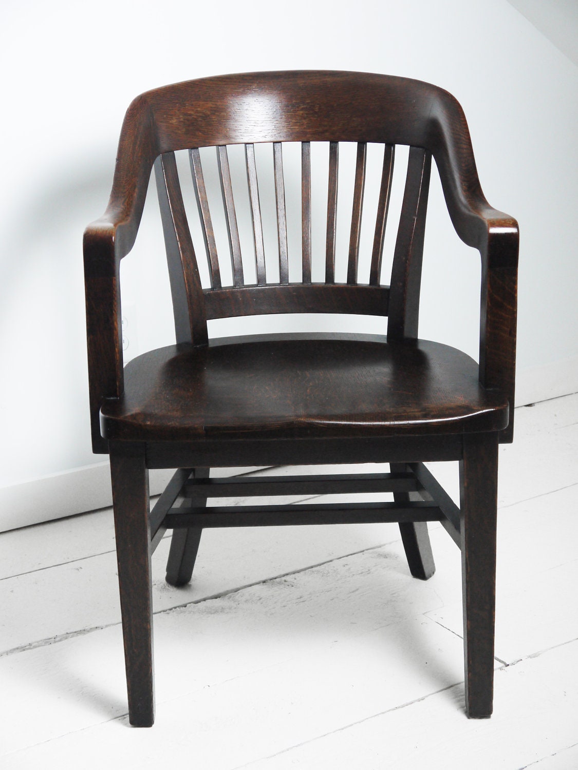 Vintage 1920's Solid Oak Desk Chair Original Finish